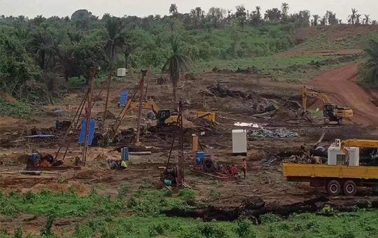 几内亚马西铁路项目分包桩基施工